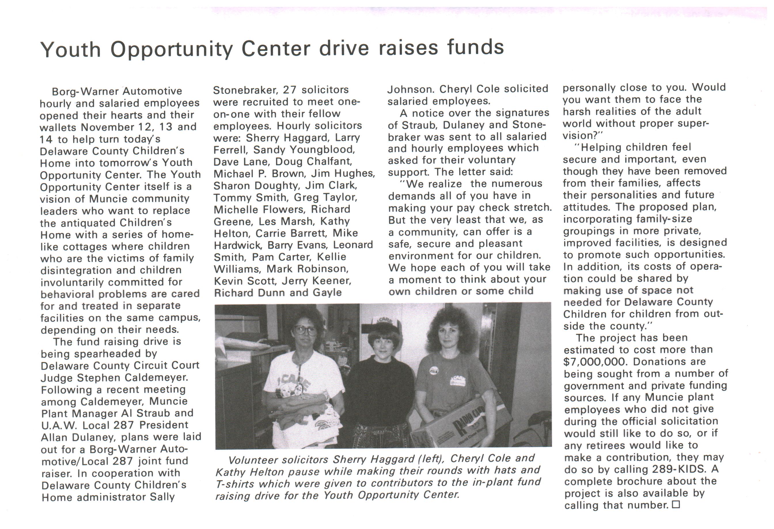 Youth Opportunity Center _November 1990