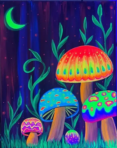 Neon Painting on Black Canvas