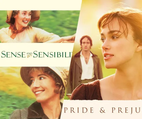 Combination of movie posters for 1995 Sense and Sensibility and 2005 Pride & Prejudice