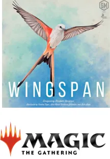 Wingspan board game cover & Magic: The Gathering logo