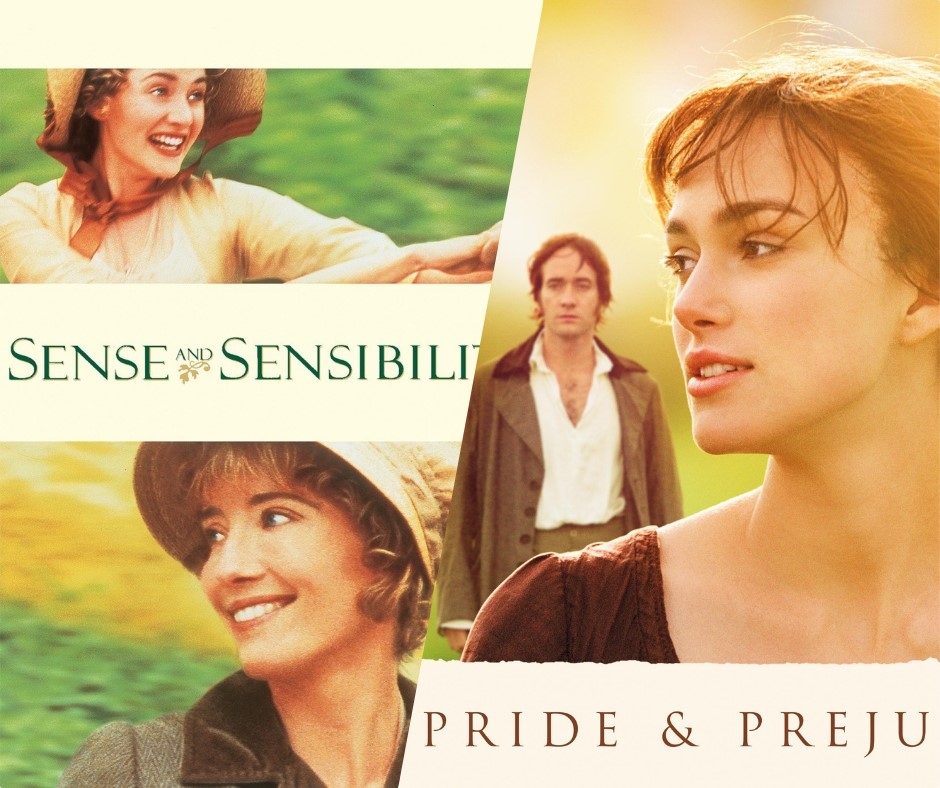 Combination of movie posters for 1995 Sense and Sensibility and 2005 Pride & Prejudice