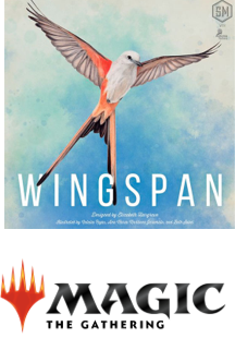 Wingspan board game cover & Magic: The Gathering logo
