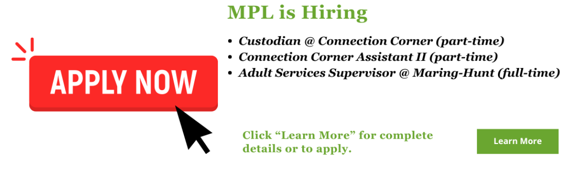 MPL is hiring! Click here to see full job postings or to apply!