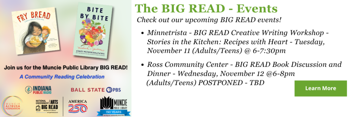 Check out upcoming events for the BIG READ. Click here.