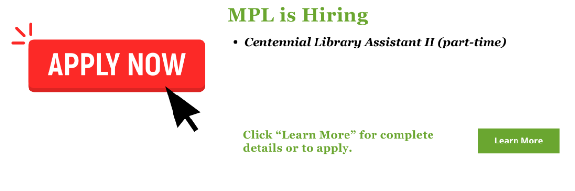 MPL is hiring! Click learn more for full details or to apply.